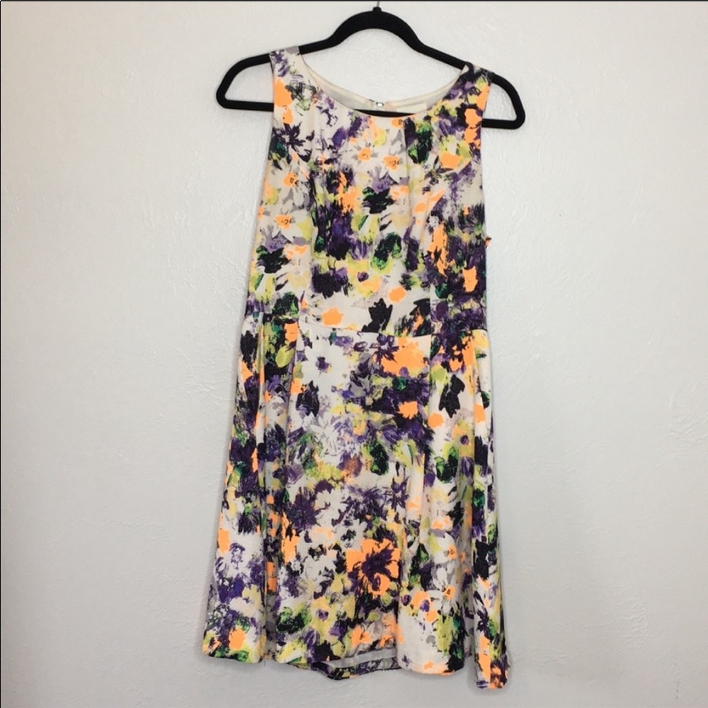 Maeve pebble pocket neon fit to flare dress 10